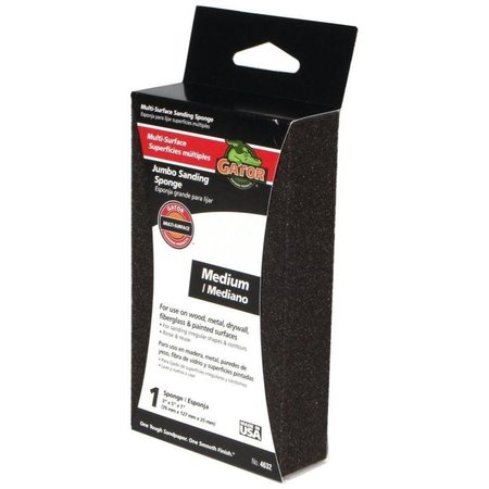 GATOR 4632 Sanding Sponge, 5 in L, 3 in W, Medium, Aluminum Oxide Abrasive 4632GA